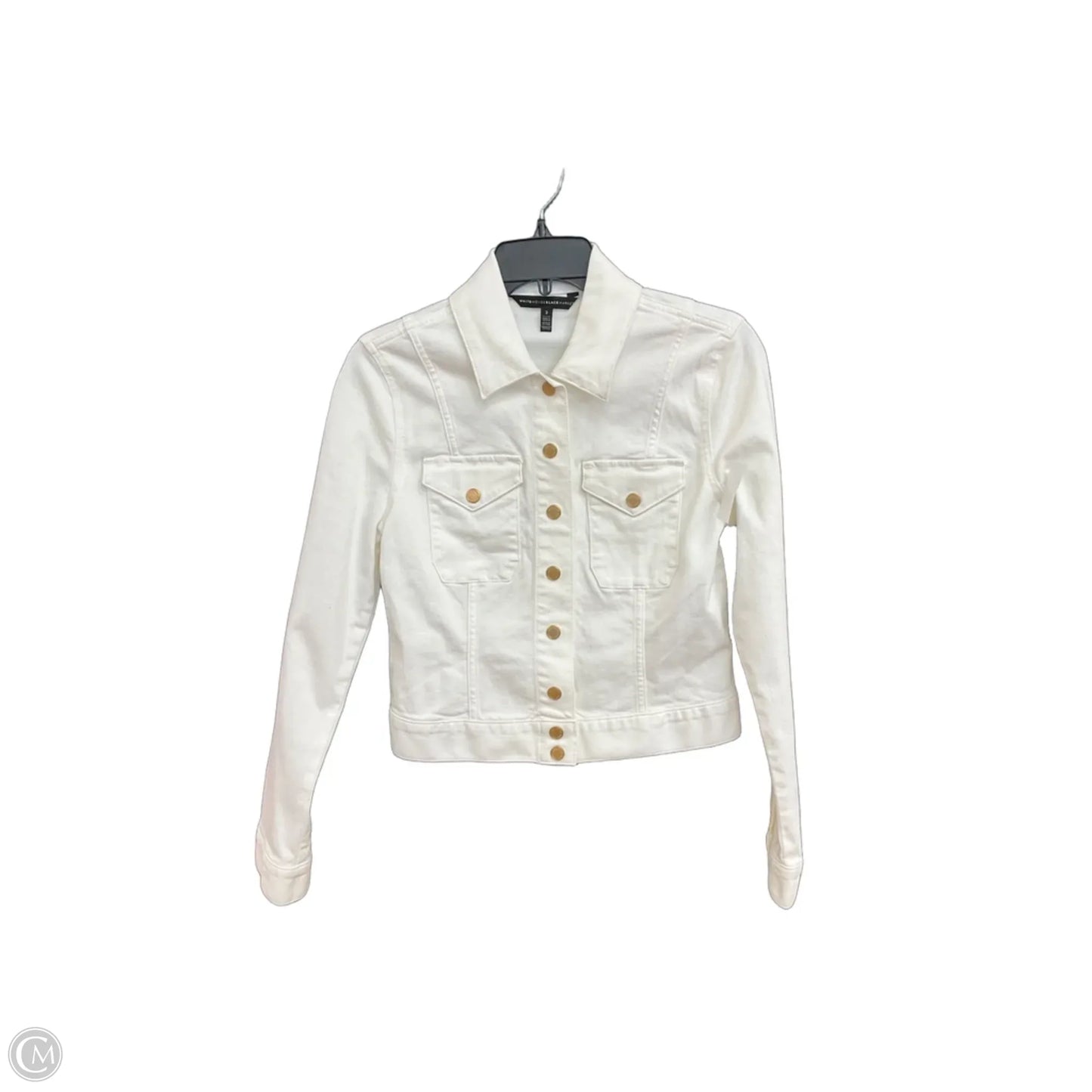 Jacket Denim By White House Black Market In White Denim, Size: Xs