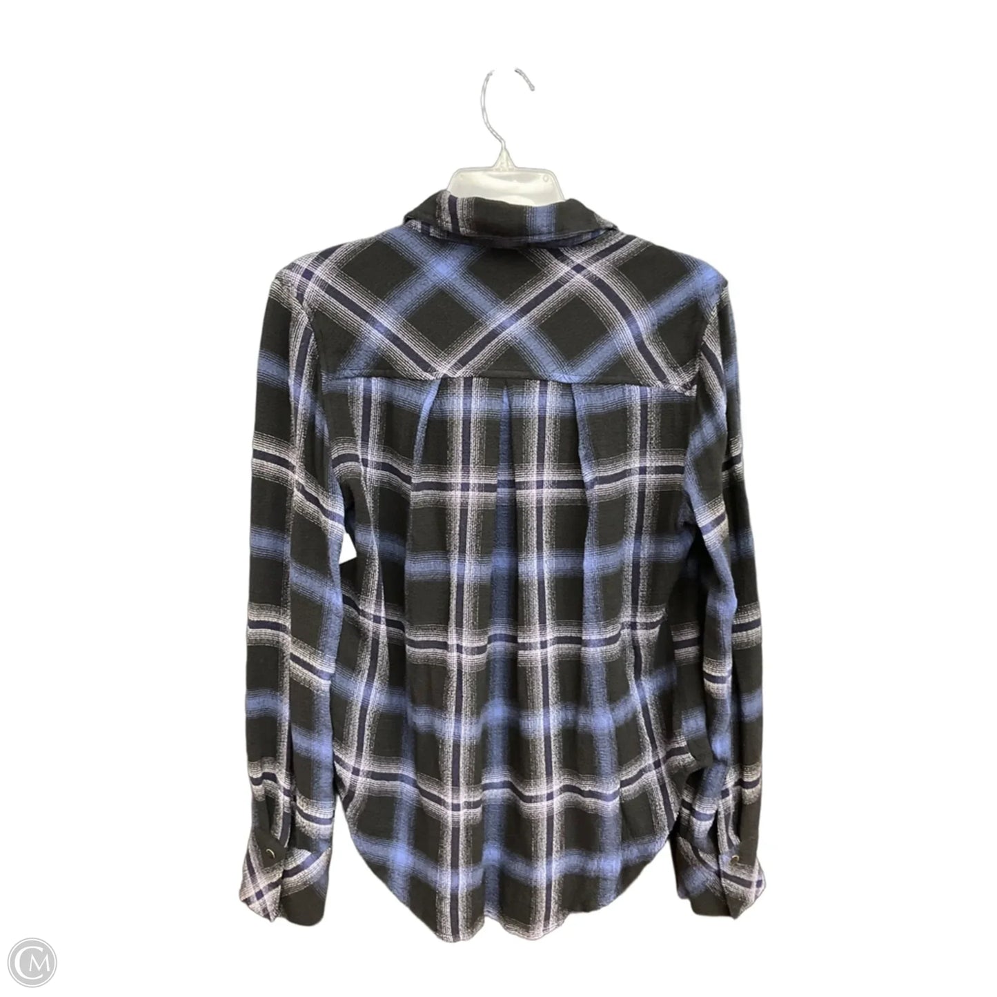 Blouse Long Sleeve By Cloth & Stone In Plaid Pattern, Size: S