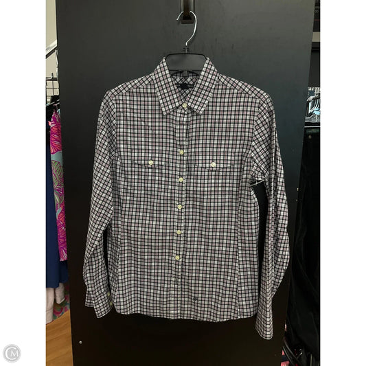 Blouse Long Sleeve By Banana Republic In Checkered Pattern, Size: Sp