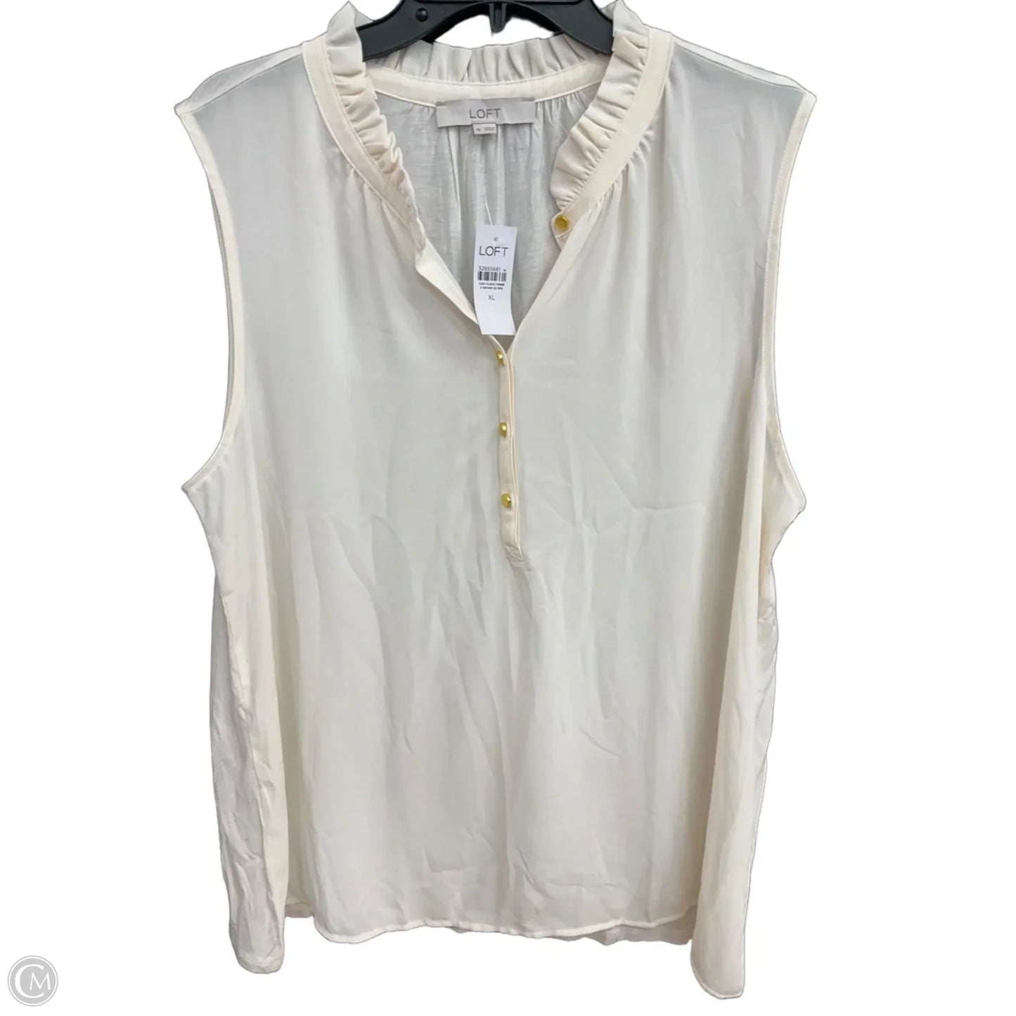Top Sleeveless By Loft In Cream, Size: Xl