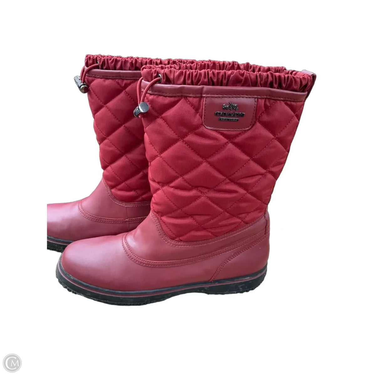 Boots Designer By Coach In Red, Size: 9