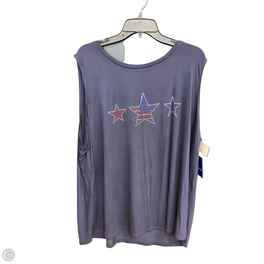 Top Sleeveless By Apt 9 In Navy, Size: 3x