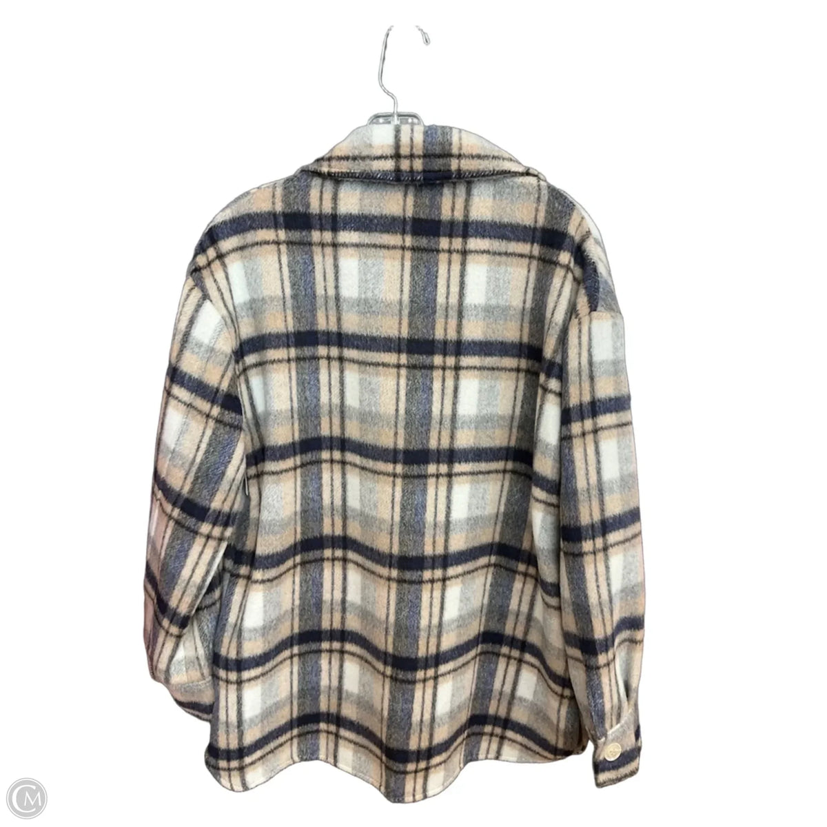 Jacket Shirt By Evereve In Grey & Tan, Size: S
