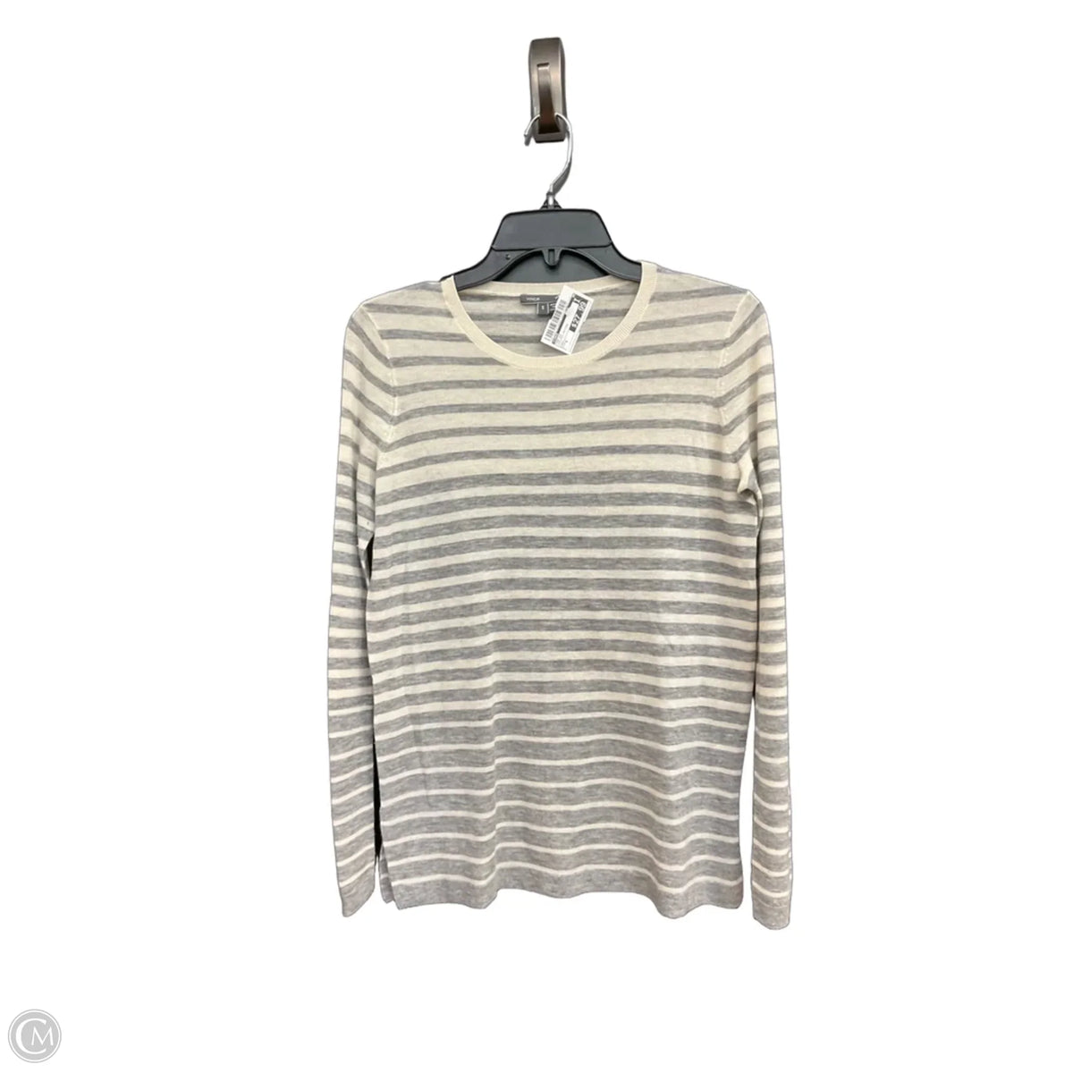 Top Long Sleeve By Vince In Striped Pattern, Size: S