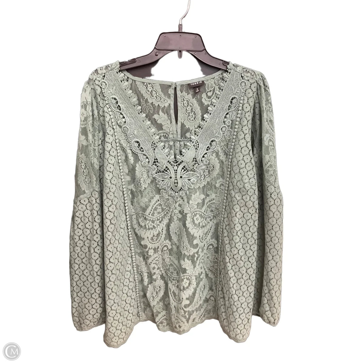 Top Long Sleeve By Torrid In Green, Size: 2x