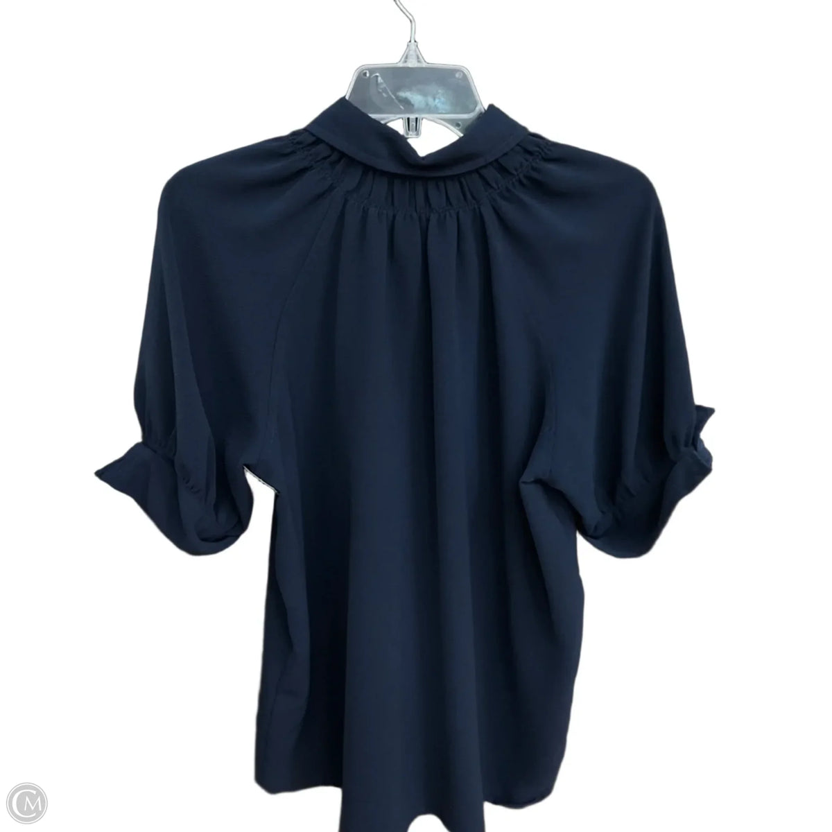 Top Short Sleeve By Max Studio In Navy, Size: L