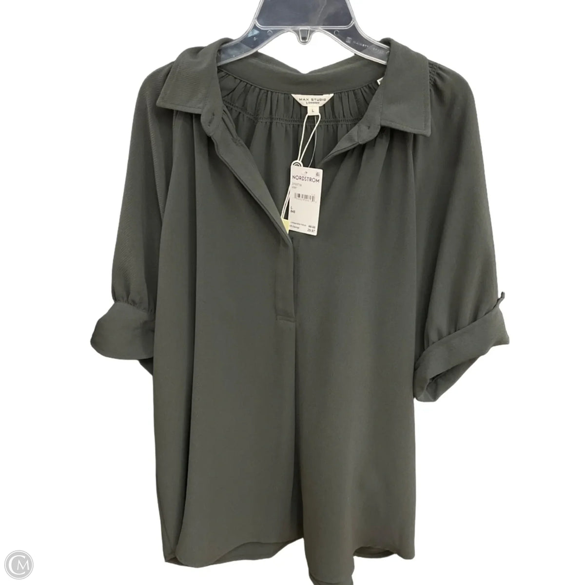 Top Short Sleeve By Max Studio In Green, Size: L