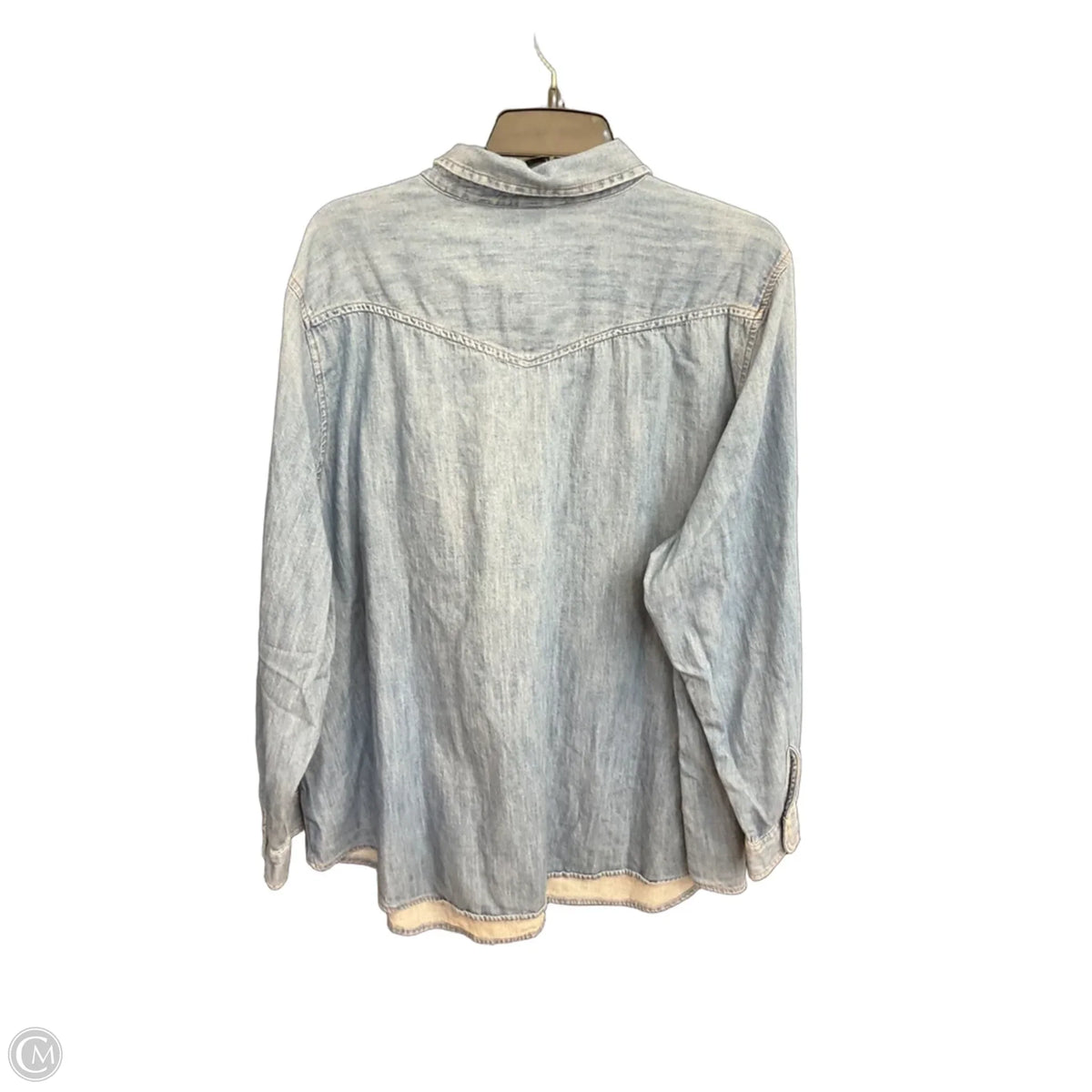 Blouse Long Sleeve By Old Navy In Blue Denim, Size: 3x