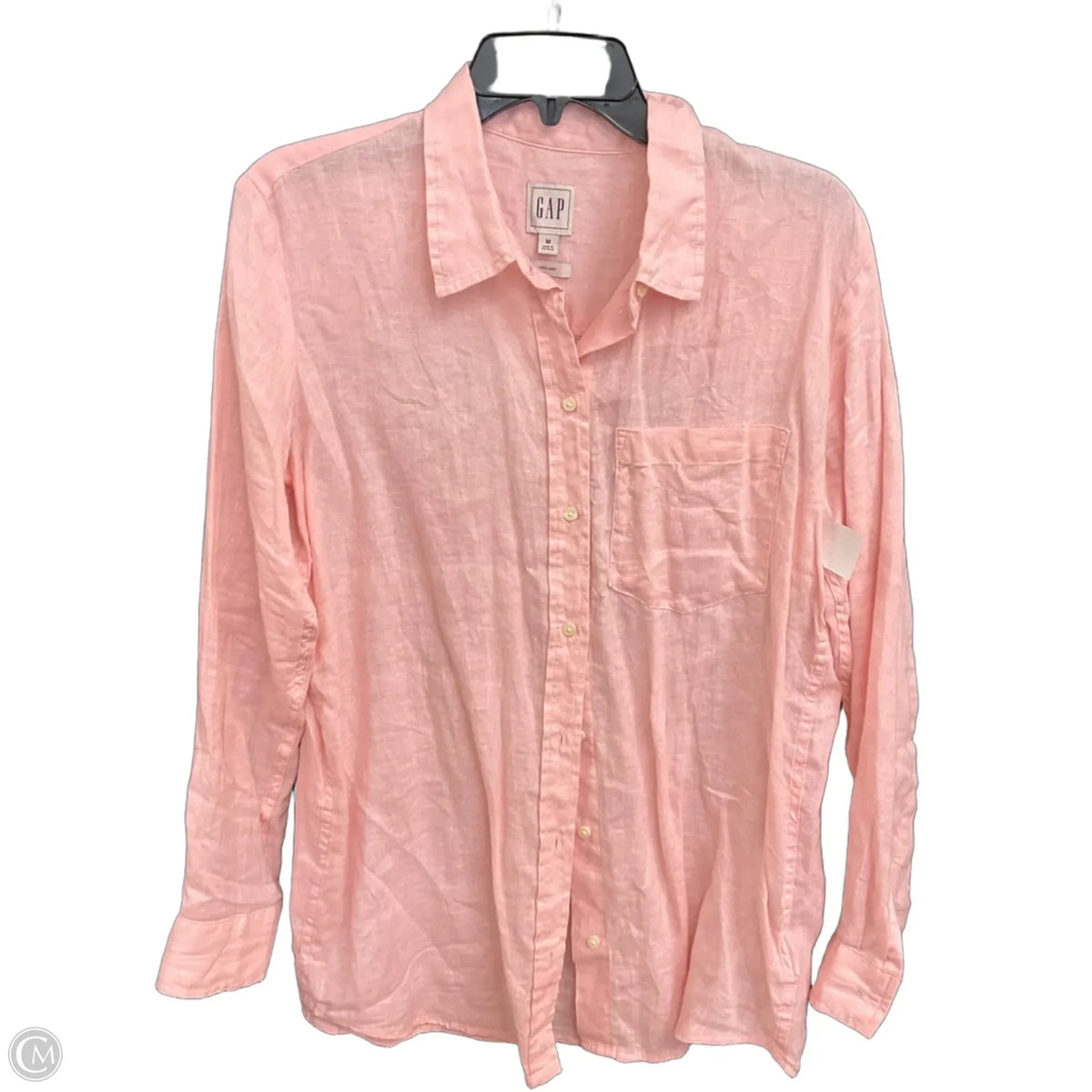 Blouse Long Sleeve By Gap In Pink, Size: M