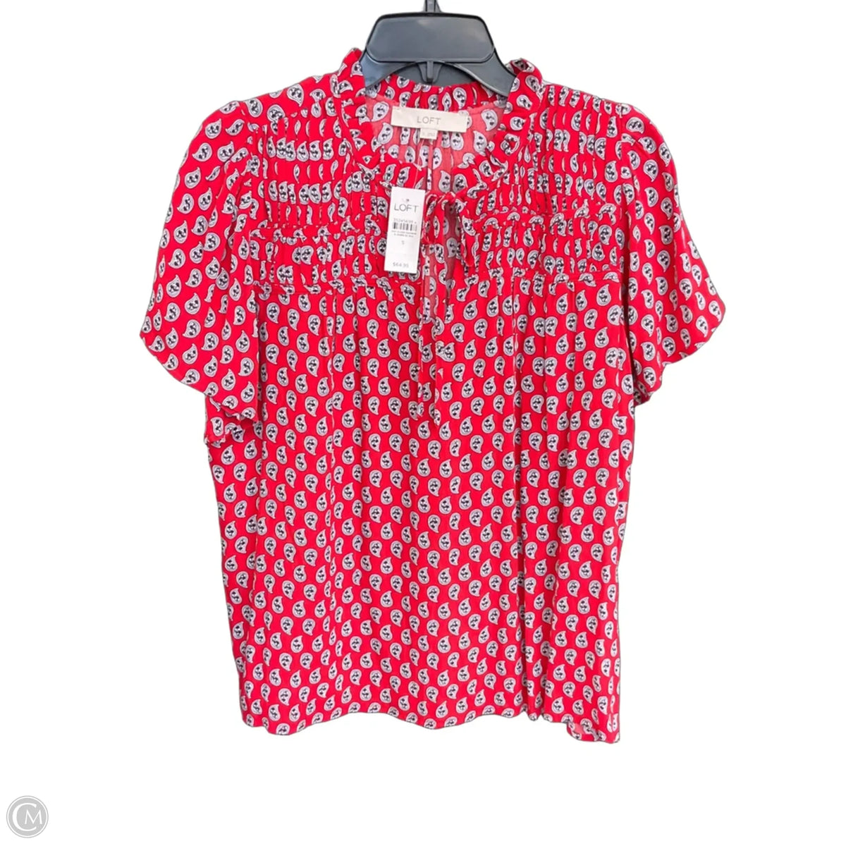 Top Short Sleeve By Loft In Red, Size: S