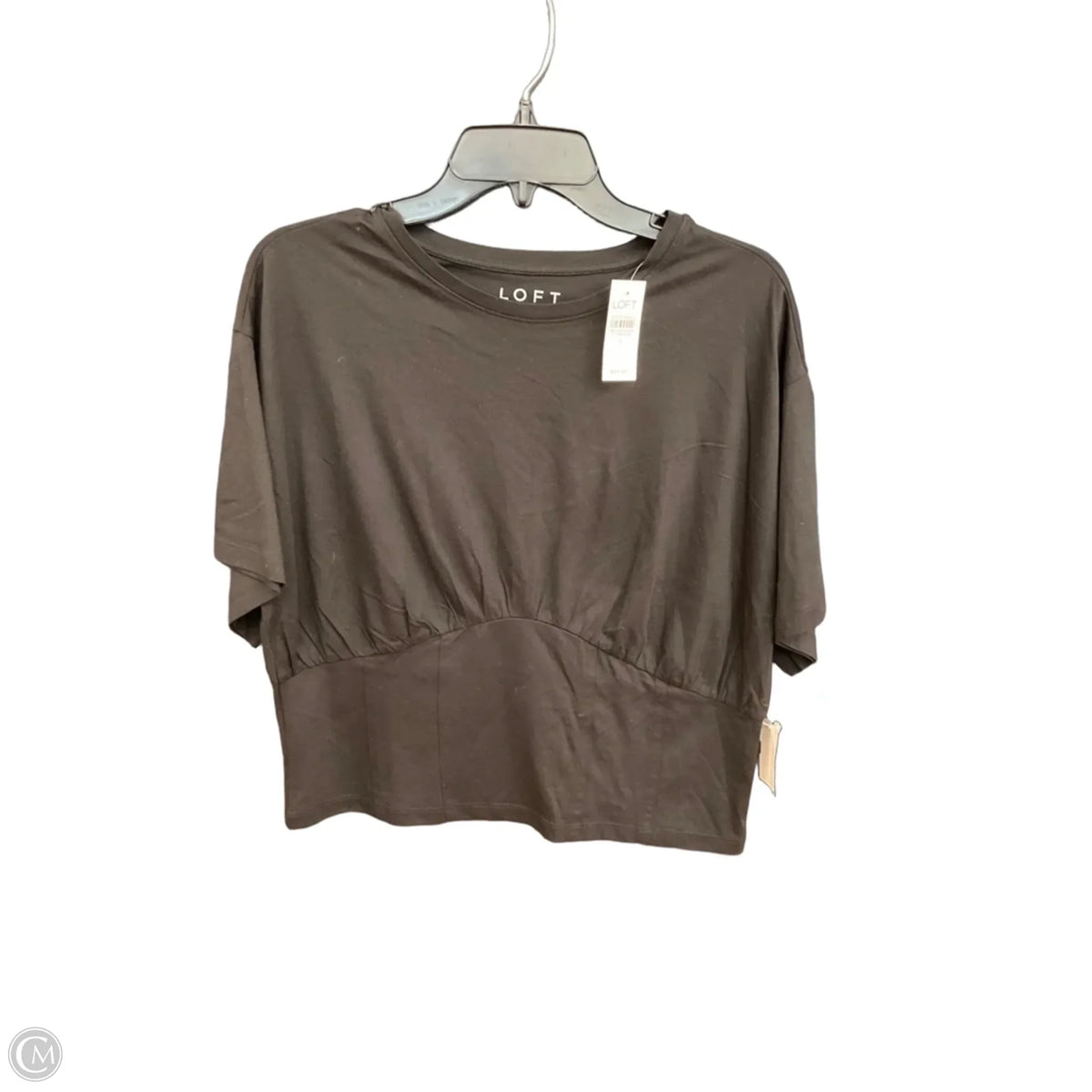 Top Short Sleeve By Loft In Black, Size: L