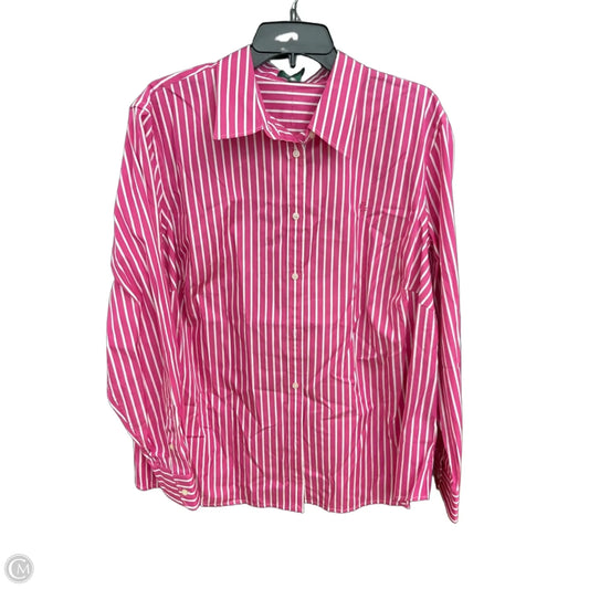Blouse Long Sleeve By Lauren By Ralph Lauren In Pink, Size: 2x