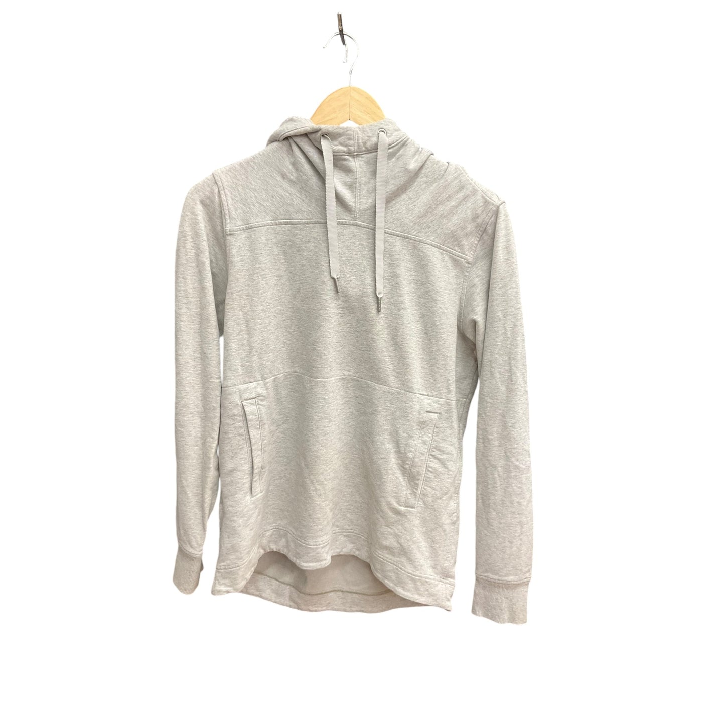 Athletic Top Long Sleeve Hoodie By Lululemon In Grey, Size: 6