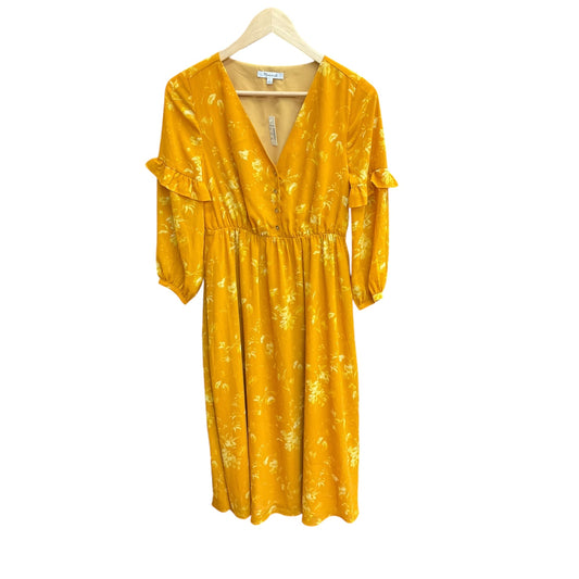 Dress Casual Midi By Madewell In Yellow, Size: Xs