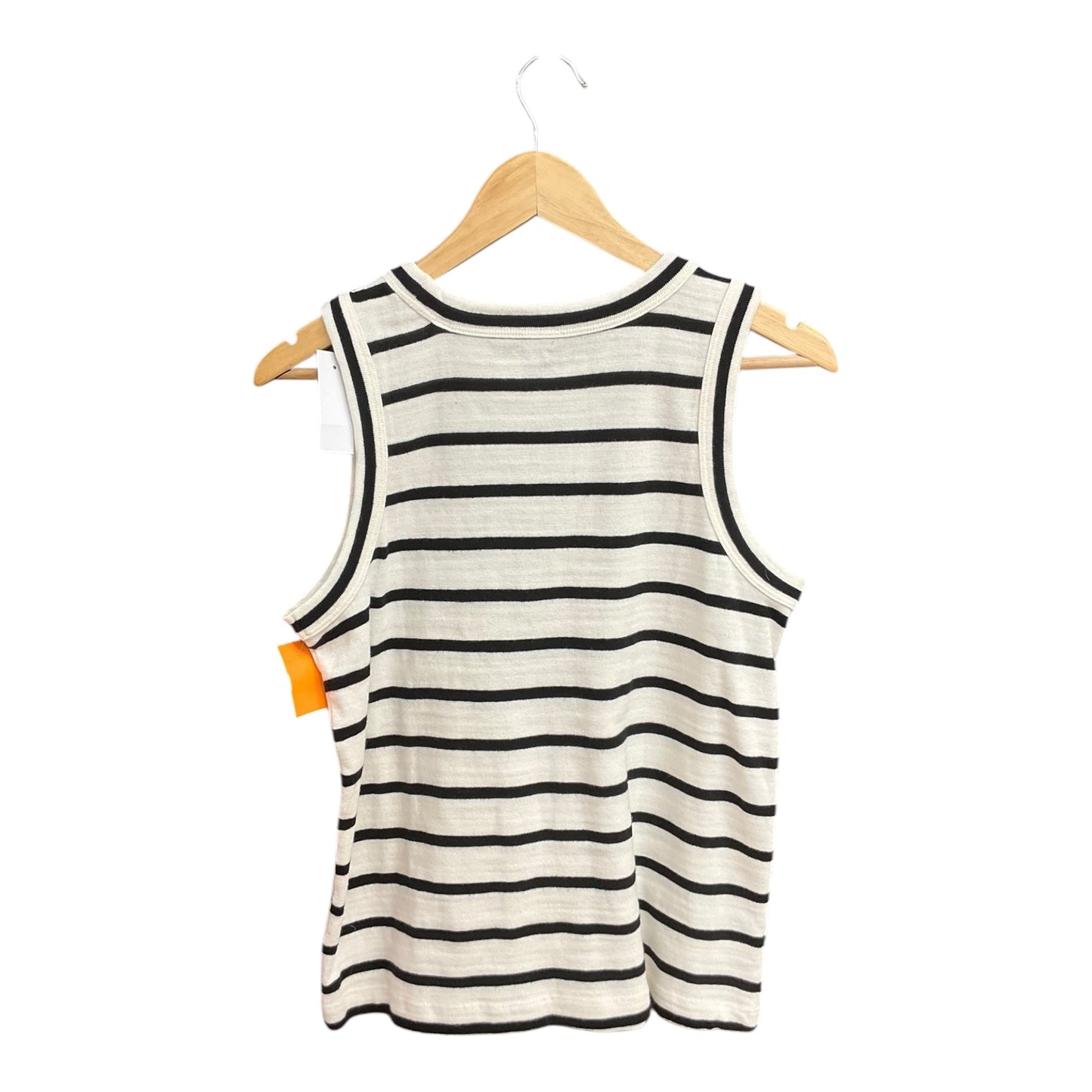 Top Sleeveless By Loft In Black & White, Size: M