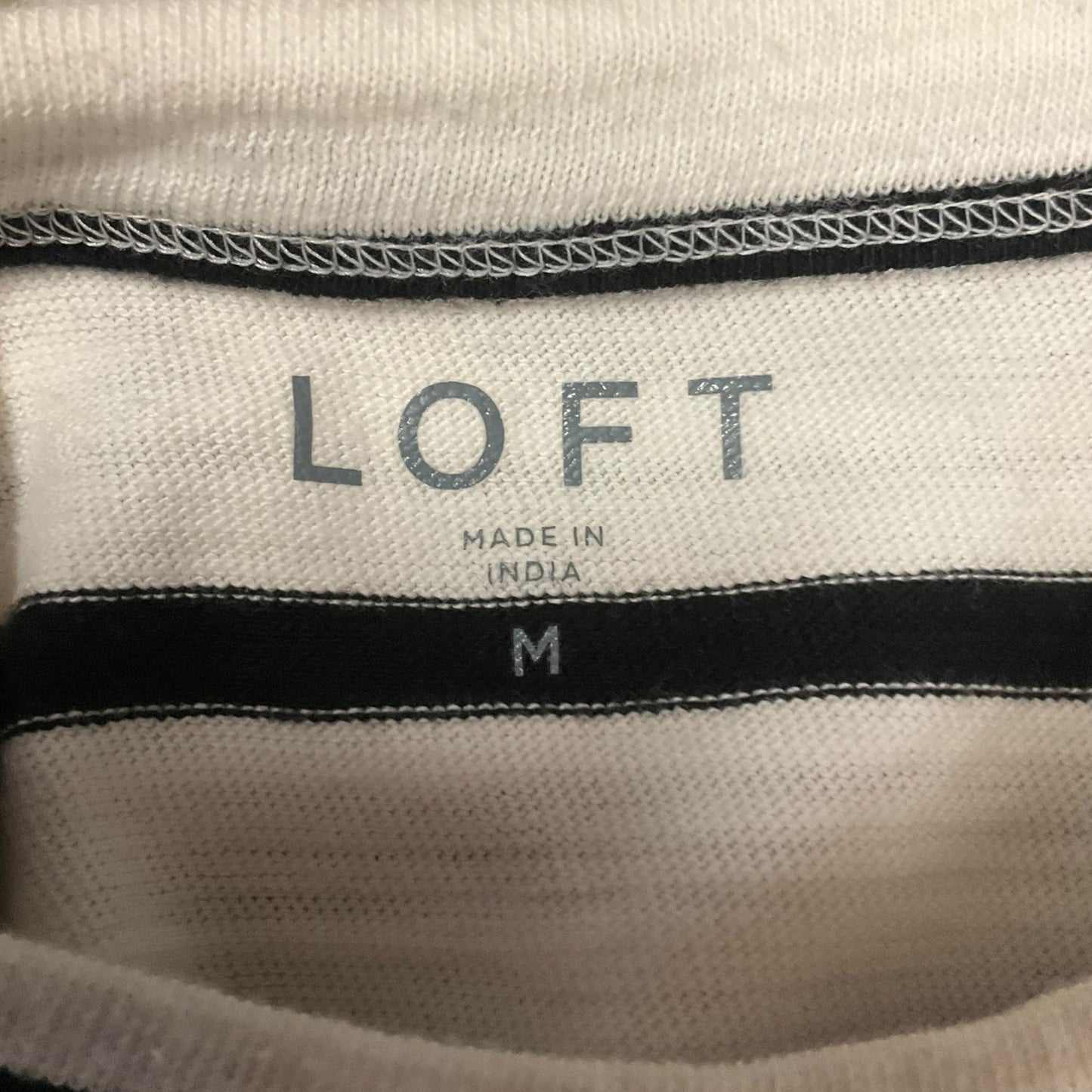 Top Sleeveless By Loft In Black & White, Size: M