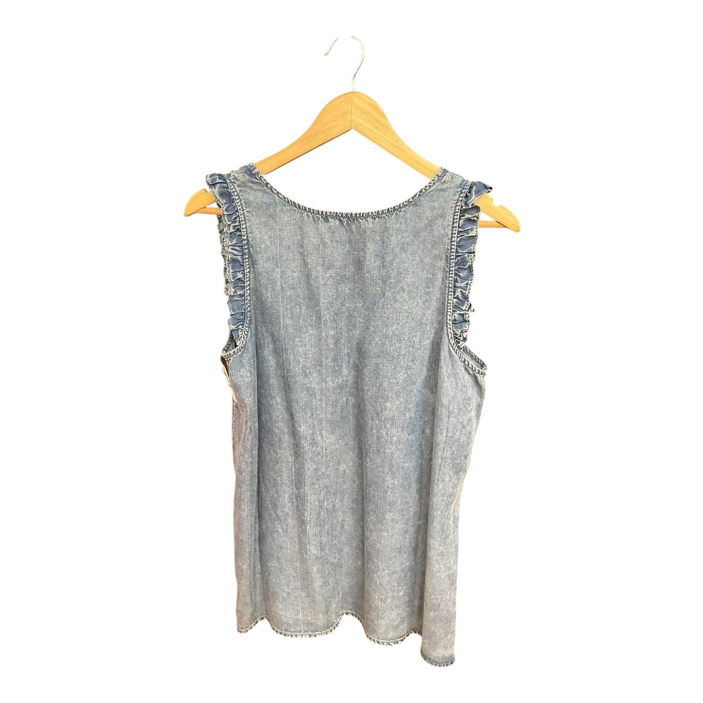 Top Sleeveless By Doe & Rae In Blue Denim, Size: M