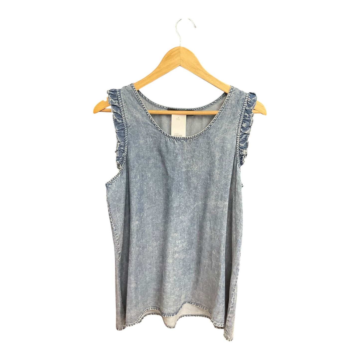 Top Sleeveless By Doe & Rae In Blue Denim, Size: M