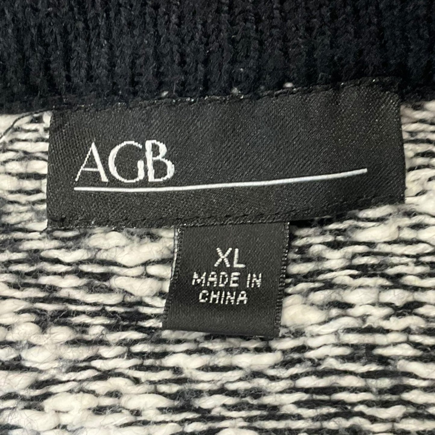 Sweater By Agb In Black & White, Size: Xl