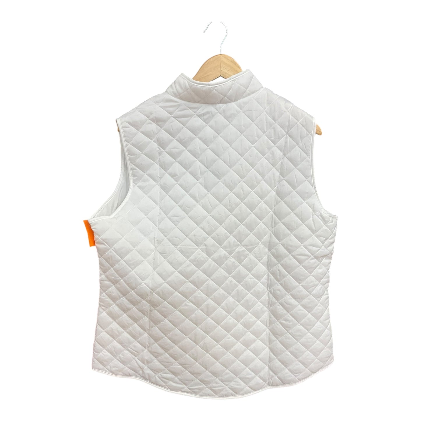 Vest Puffer & Quilted By Karen Scott In White, Size: Xl