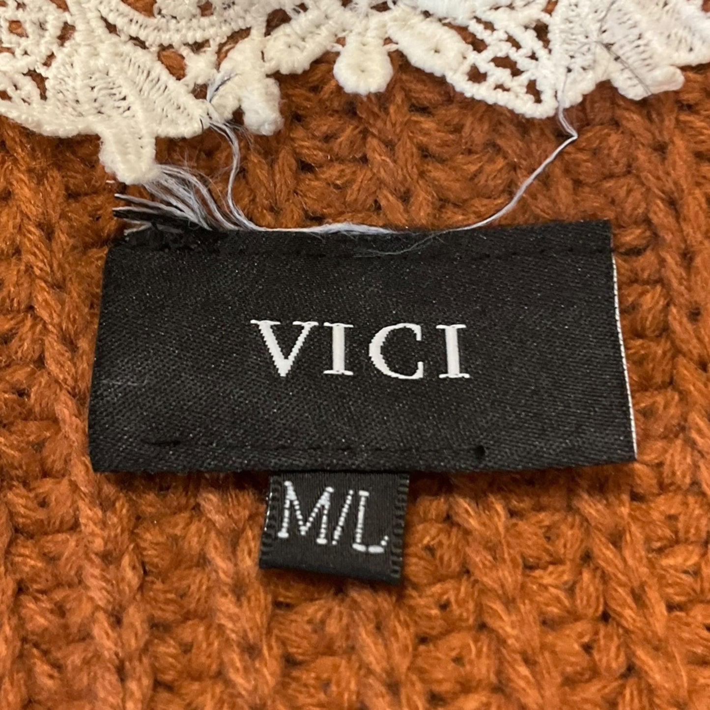 Sweater Cardigan By Vici In Orange, Size: M