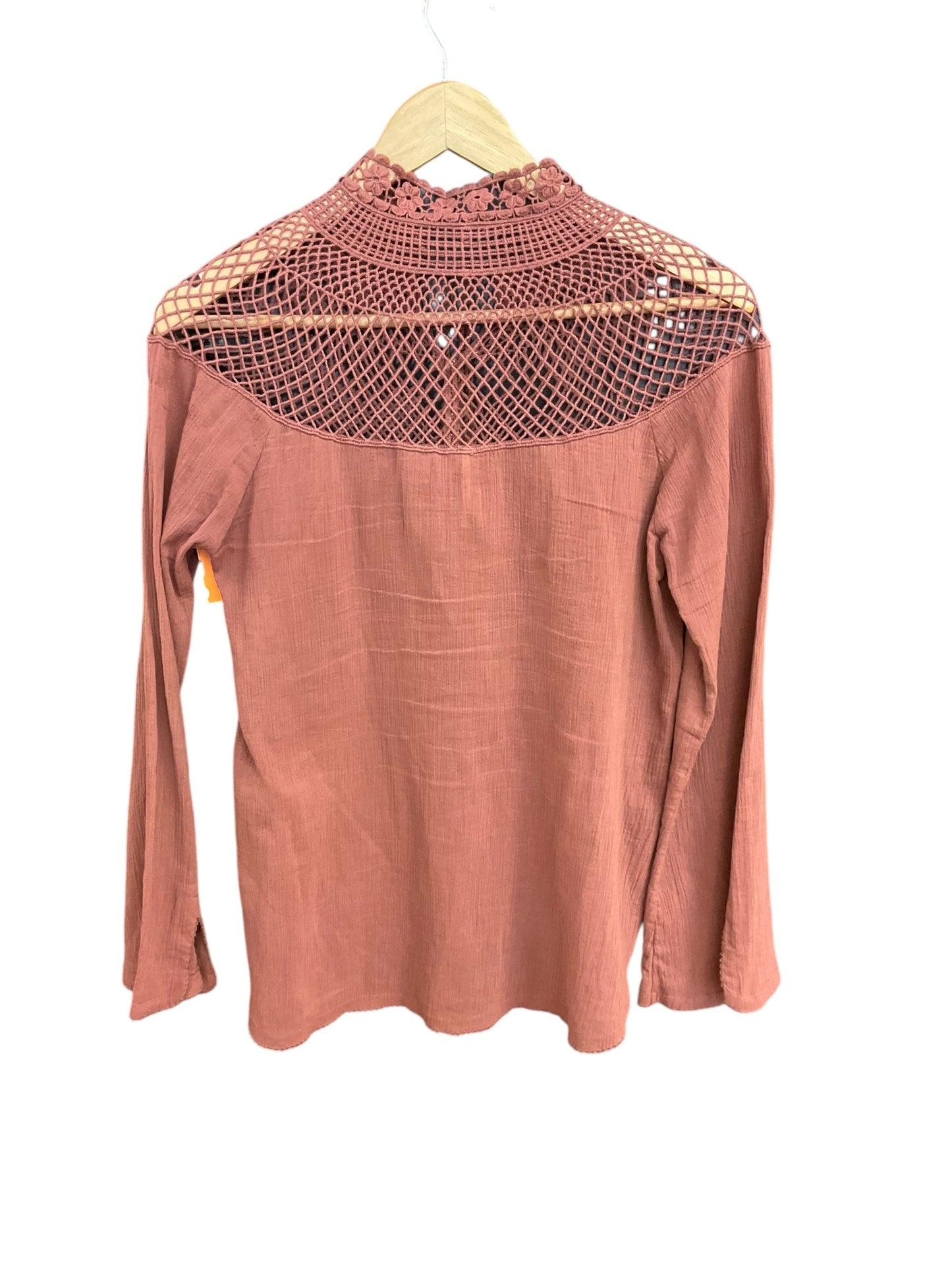 Top Long Sleeve By Free People In Pink, Size: Xs