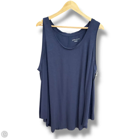 Top Sleeveless By Ava & Viv In Blue, Size: 3x