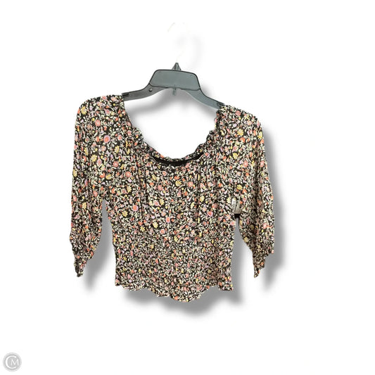 Top Long Sleeve By Anthropologie In Floral Print, Size: S