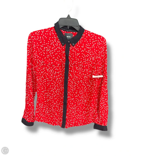 Blouse Long Sleeve By Maeve In Blue Red & White, Size: S