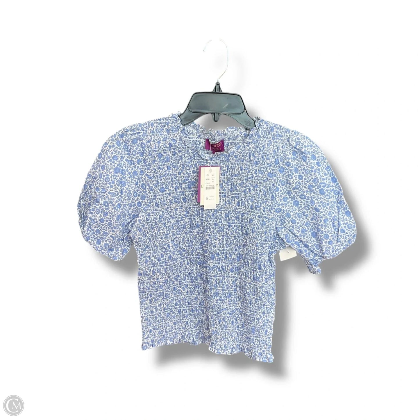 Top Short Sleeve By J. Crew In Blue & White, Size: S