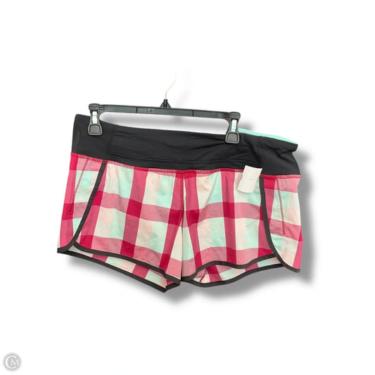Athletic Shorts By Lululemon In Plaid Pattern, Size: 10