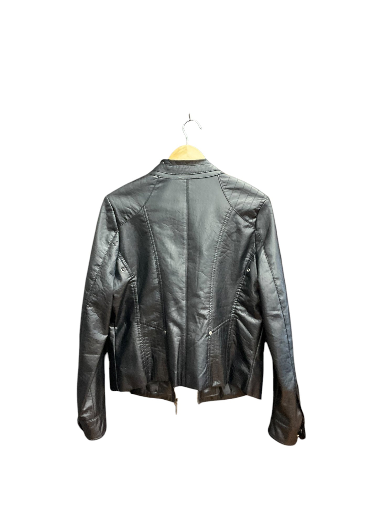 Jacket Moto Leather By Jou Jou In Black, Size: Xl