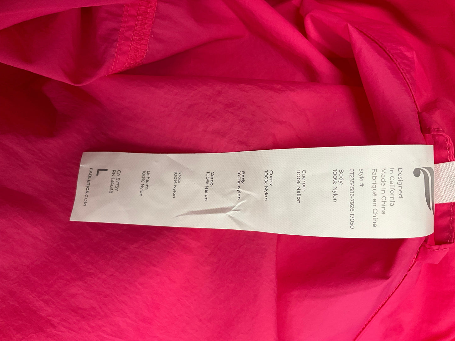 Athletic Jacket By Fabletics In Pink, Size: L