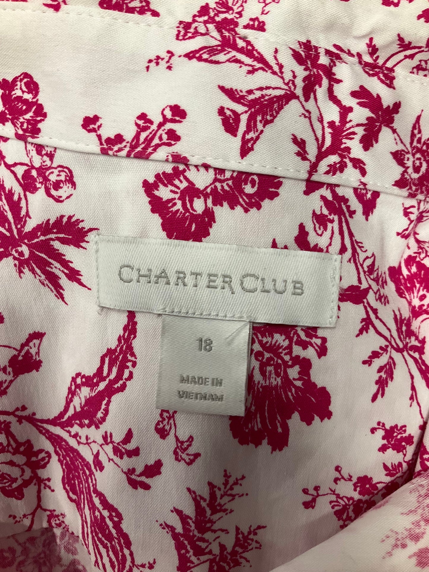 Floral Print Blouse Sleeveless Charter Club, Size 1x