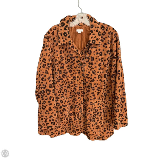Jacket Shirt By J. Jill In Animal Print, Size: Xl