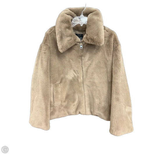 Jacket Faux Fur & Sherpa By Kenneth Cole In Tan, Size: L