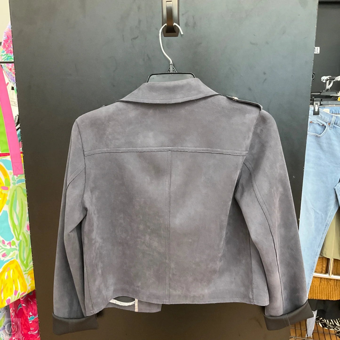 Jacket Moto By Anthropologie In Grey, Size: S