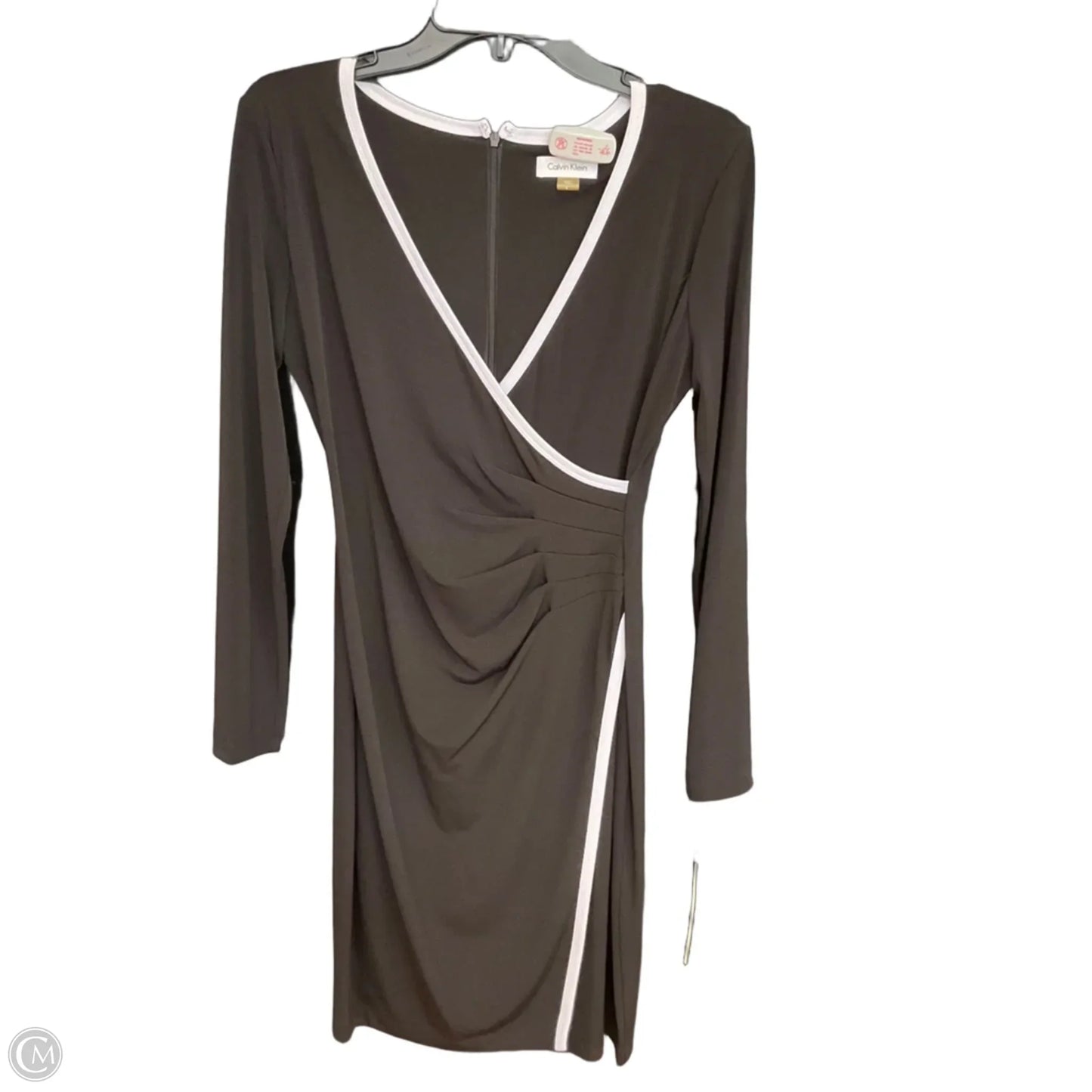 Dress Casual Midi By Calvin Klein In Black & Blue, Size: S