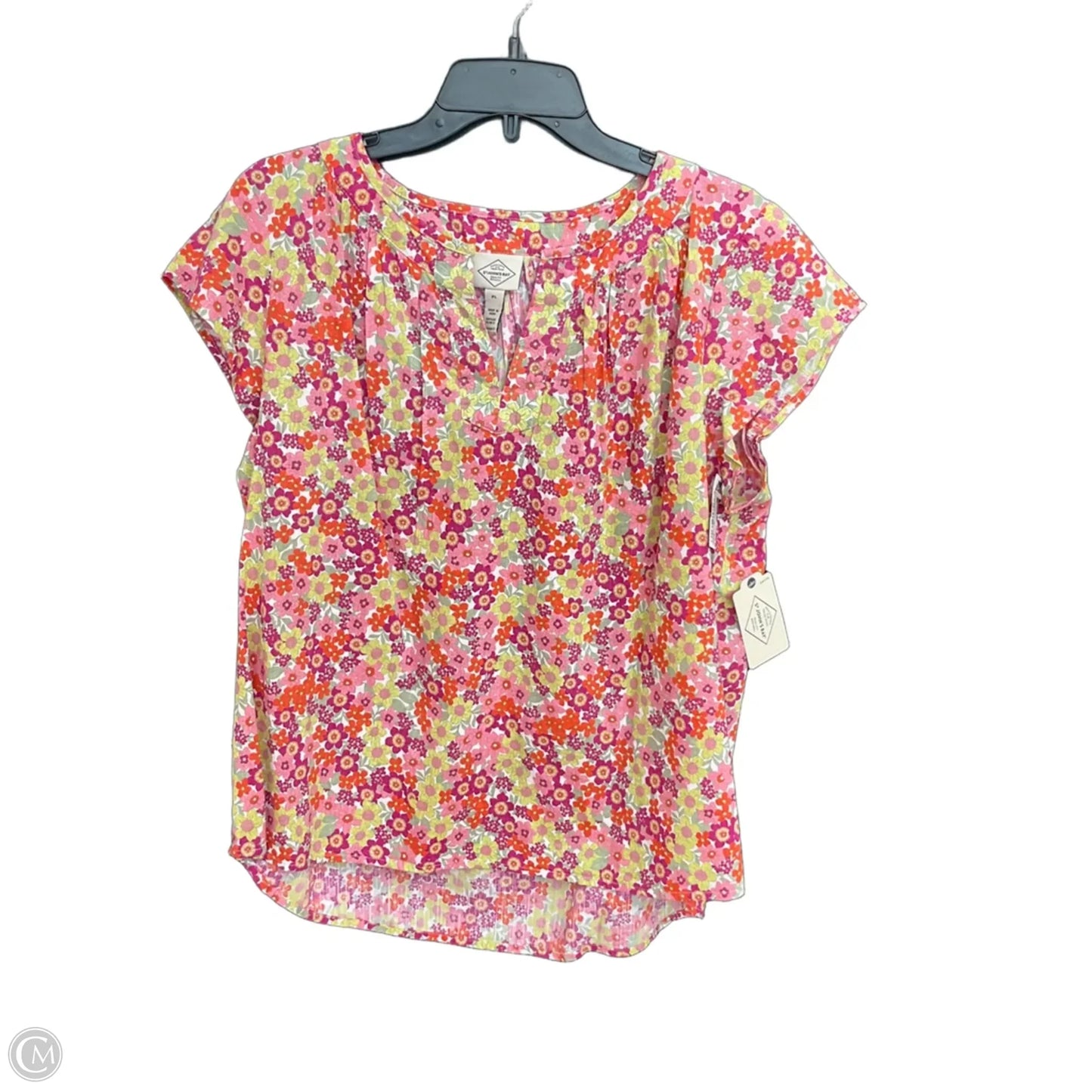 Top Short Sleeve By St Johns Bay In Floral Print, Size: Lp