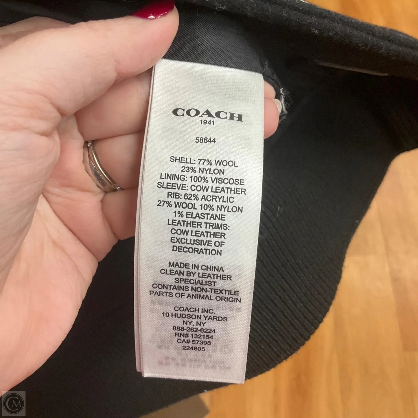 Jacket Designer By Coach In Black, Size: M