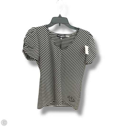 Top Short Sleeve Designer By Karl Lagerfeld In Striped Pattern, Size: Xs