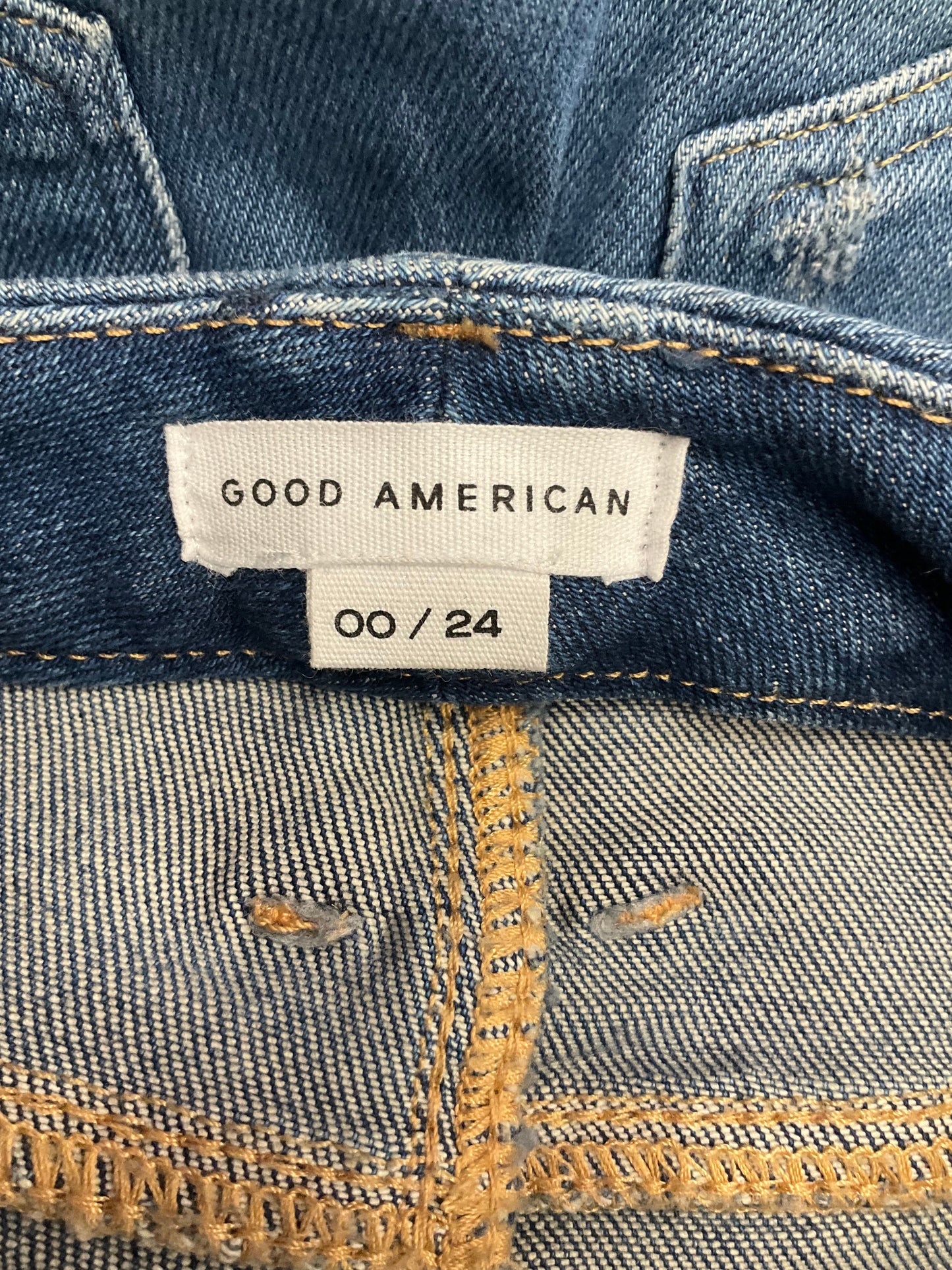 Jeans Skinny By Good American In Blue Denim, Size: 0