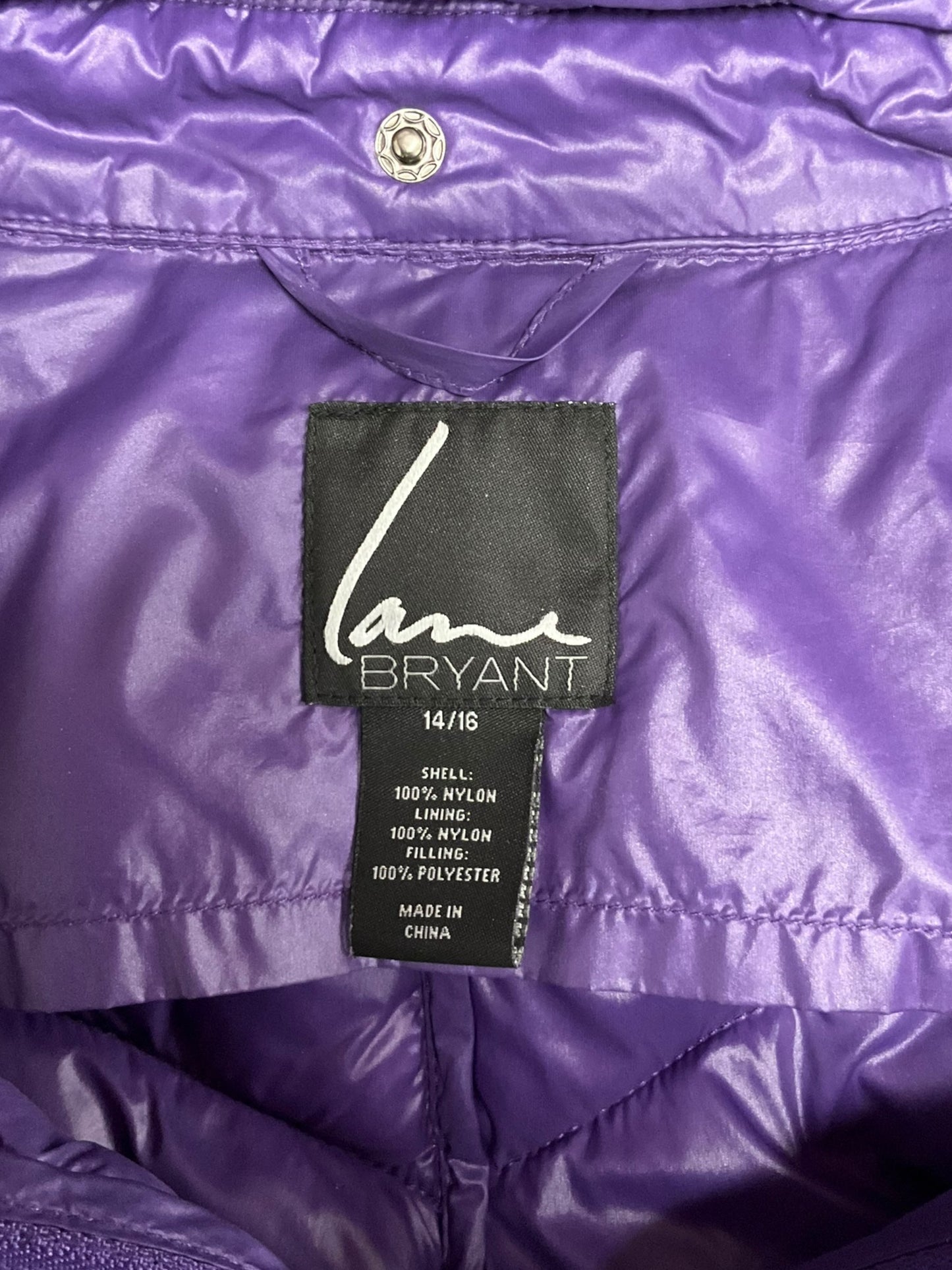 Jacket Puffer & Quilted By Lane Bryant In Purple, Size: Xl