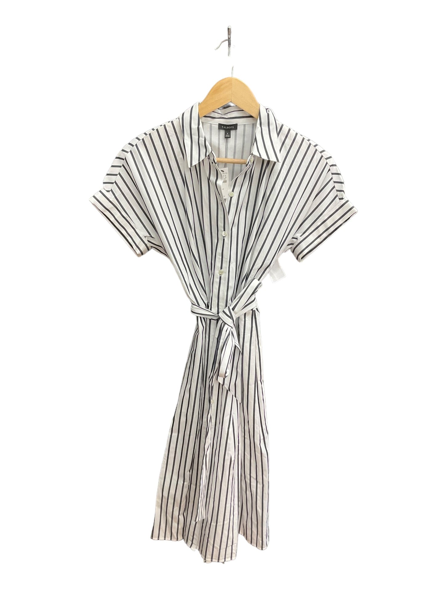 Striped Pattern Dress Casual Midi Talbots, Size S
