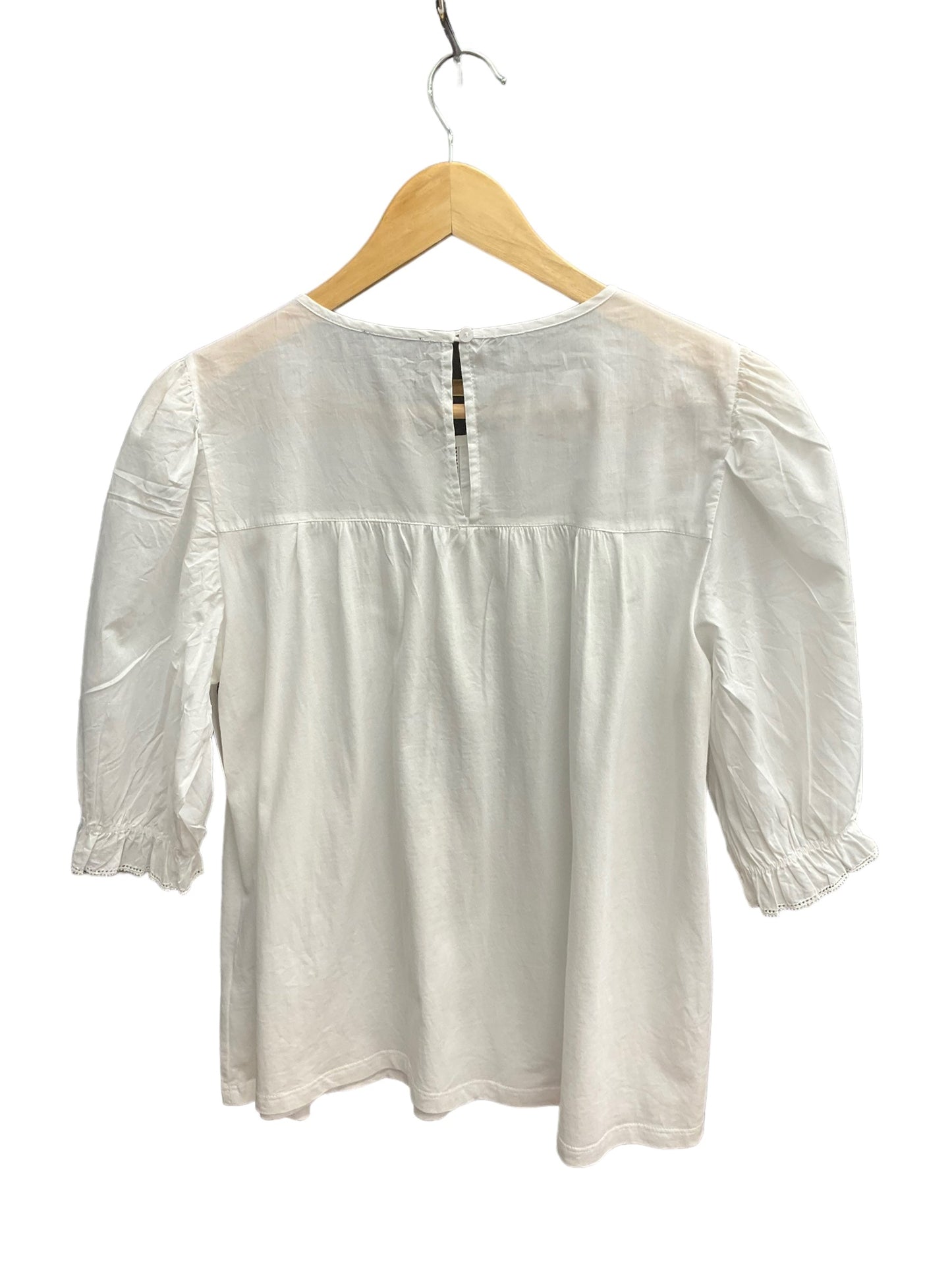 White Top 3/4 Sleeve J. Crew, Size M