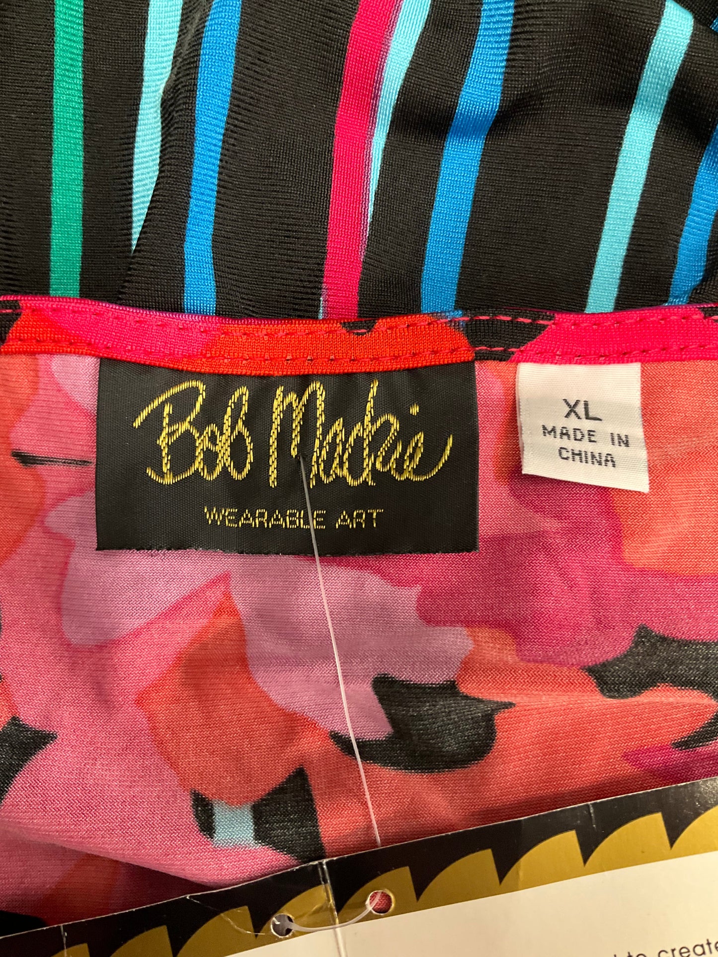 Multi-colored Top 3/4 Sleeve Bob Mackie Qvc, Size Xl