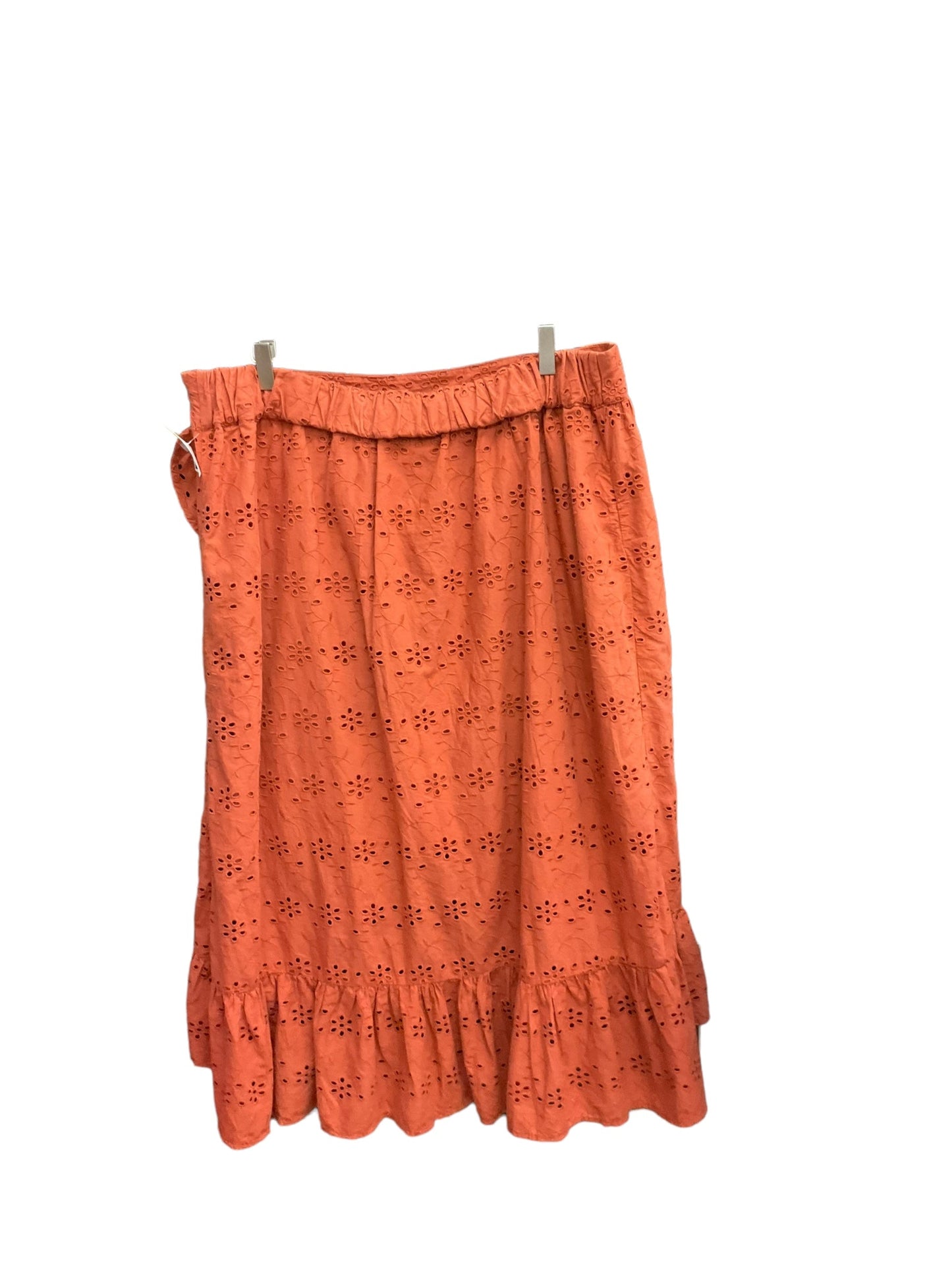 Orange Skirt Midi Clothes Mentor, Size 18