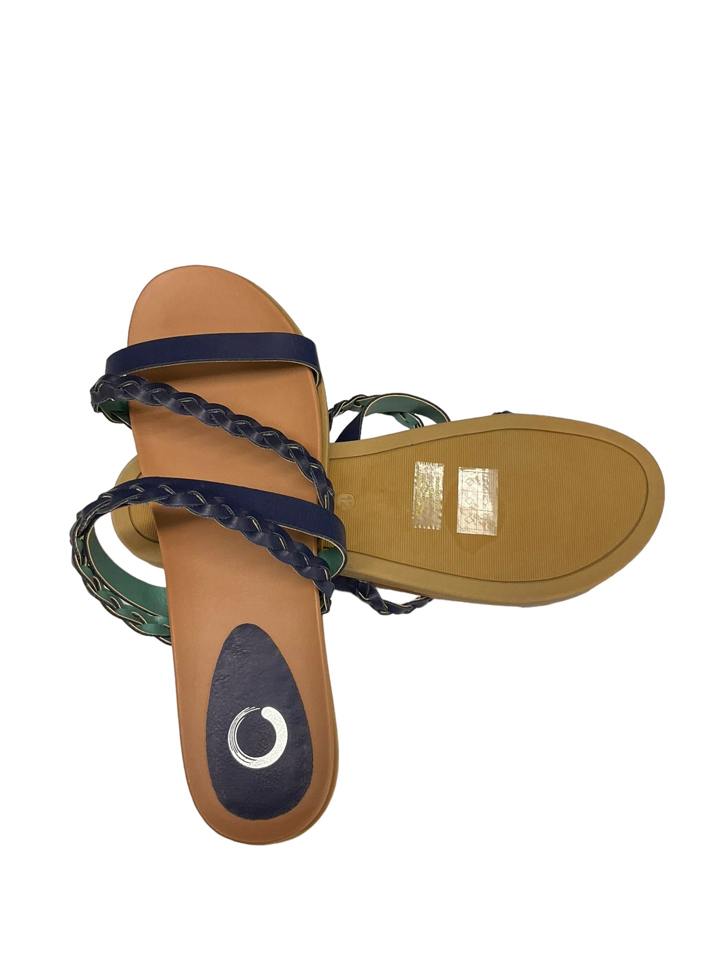 Navy Sandals Flats Journee, Size 12