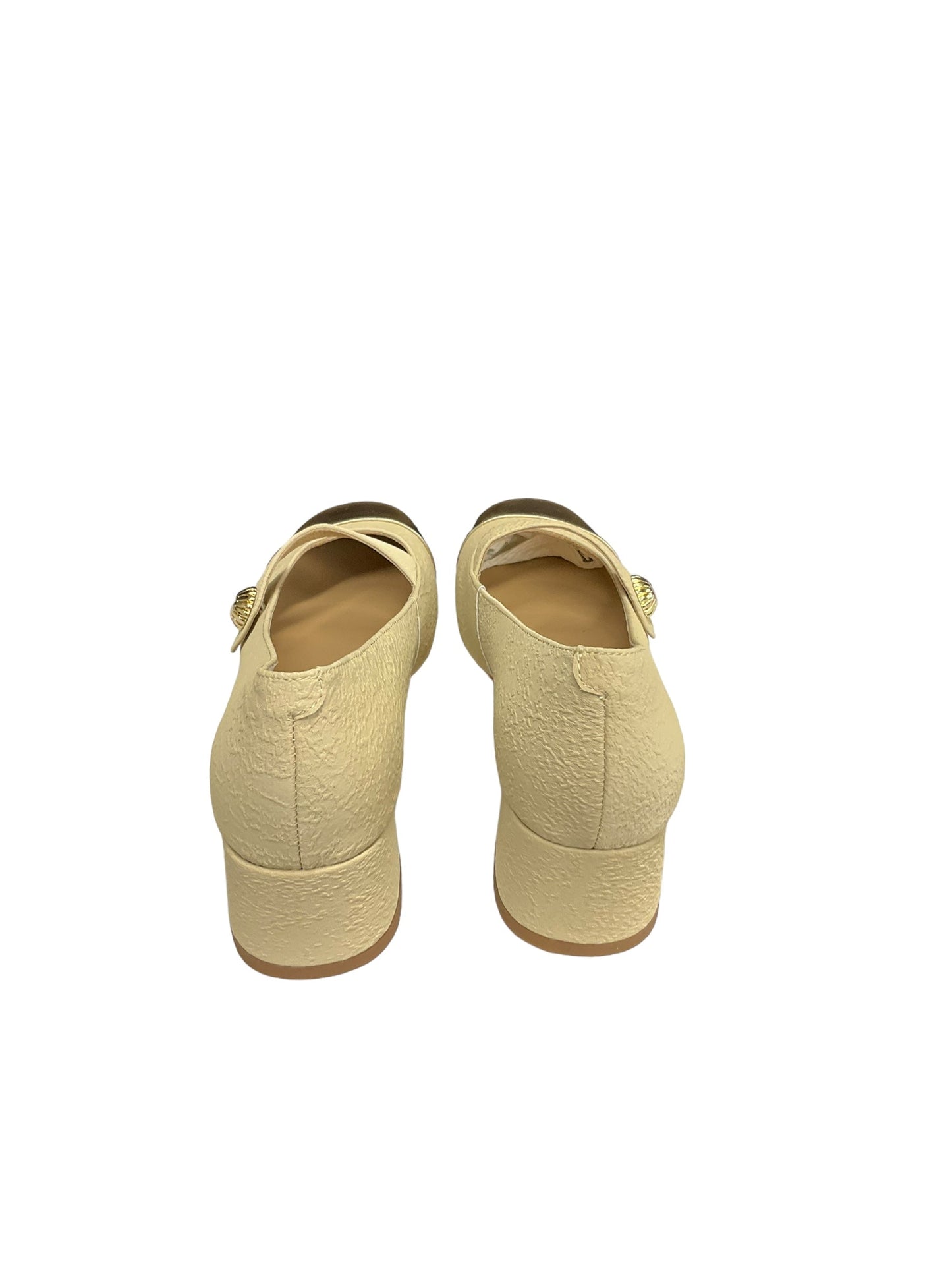Cream Shoes Heels Block Clothes Mentor, Size 7