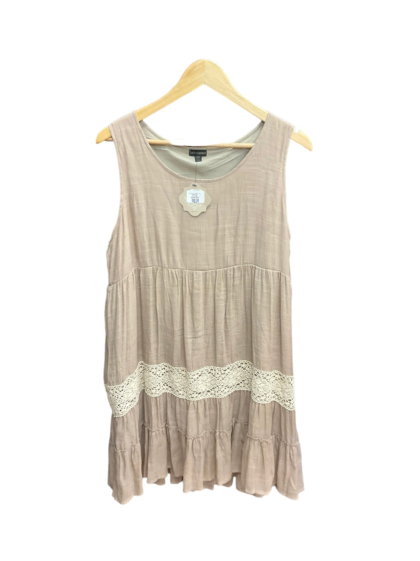 Tan Dress Casual Short Coco And Carmen, Size L
